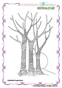 Tangled Birch Single Rubber stamp  - A6